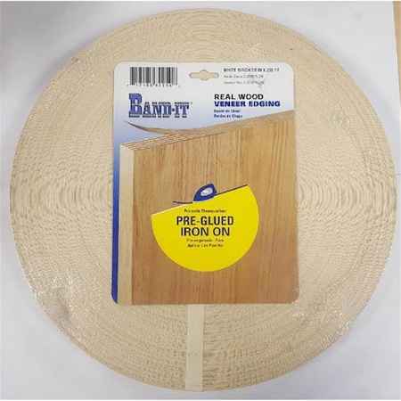Tinkertools 250 ft. x 0.87 x 0.03 in. Birch Real Wood Veneer Edging - White TI3325363